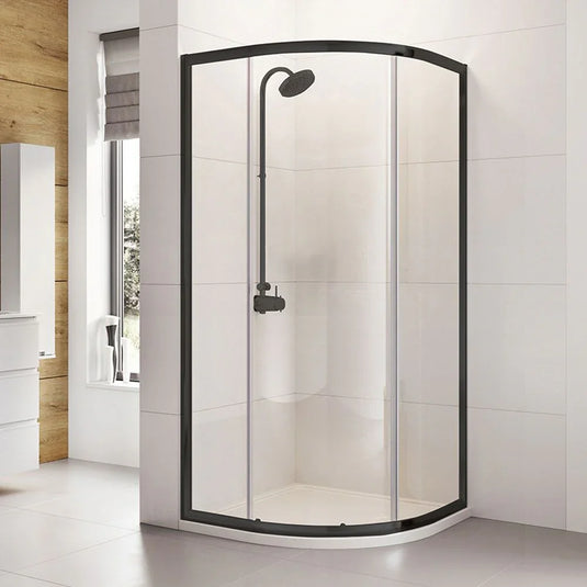 Roman Haven6 900 x 900mm Single Door Quadrant - Matt Black - H3SQ9CB - Envy Bathrooms Ltd