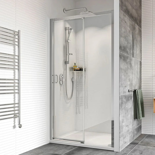 Roman Haven8 1500mm Level Access Sliding Door (LH) - Polished Chrome - H4LEL15CS - Envy Bathrooms Ltd