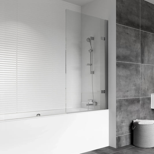 Roman Haven8 1500mm Hinged Bath Screen (RH) - Polished Chrome - H4D12CSR - Envy Bathrooms Ltd