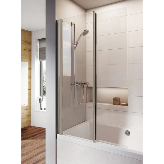 Roman Haven8 1500mm Inward Folding Bath Screen - Polished Chrome - H4D6CS - Envy Bathrooms Ltd