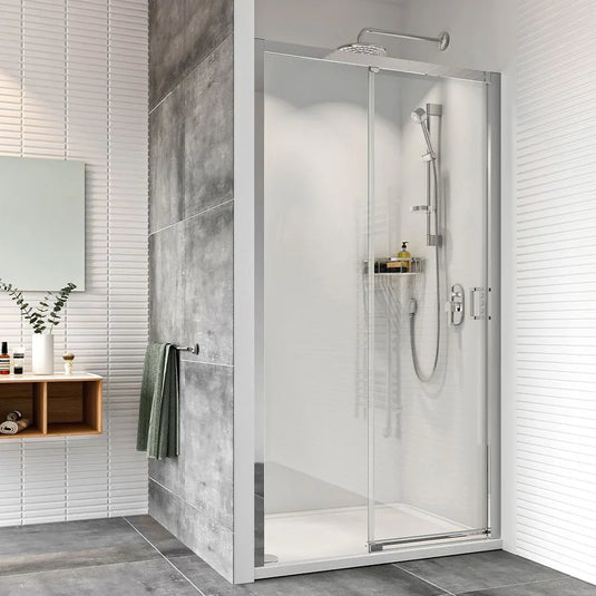 Roman Haven8 1100mm Level Access Sliding Door (RH) - Polished Chrome - H4LER11CS - Envy Bathrooms Ltd