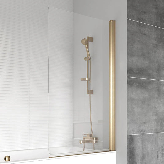 Roman Haven8 1500mm Pivoting Bath Screen - Brushed Brass - H4D3CBR - Envy Bathrooms Ltd