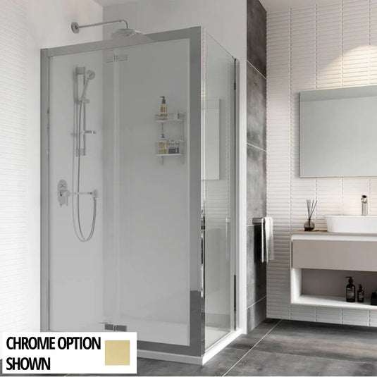 Roman Haven8 800mm Side Panel - Brushed Brass - H4R8CBR - Envy Bathrooms Ltd