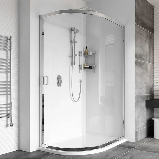 Roman Haven8 800 x 900mm Single Door Offset Quadrant - Polished Chrome - H4SQ89CS - Envy Bathrooms Ltd