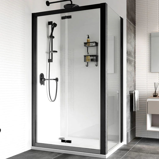 Roman Haven8 800mm Bi-Fold Door - Black - H4B8CB - Envy Bathrooms Ltd