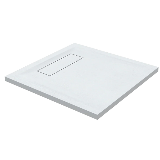 Roman Infinity 800 x 800mm Square Slate Tray - White - IGS80W - Envy Bathrooms Ltd