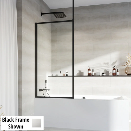 Roman Innov8 1500mm Framed Fixed Bath Screen - Polished Chrome - NBF158S - Envy Bathrooms Ltd
