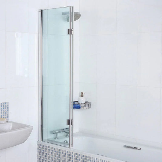 Roman Innov8 1500mm Inward Hinged Bath Screen (LH) - Polished Chrome - N2BV13SL - Envy Bathrooms Ltd