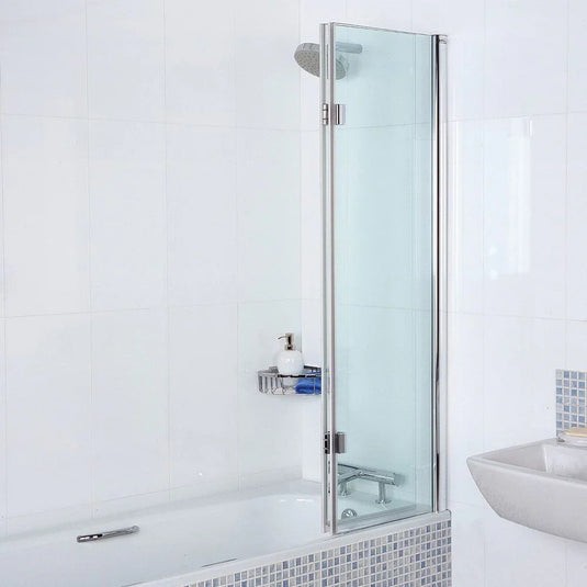 Roman Innov8 1500mm Inward Hinged Bath Screen (RH) - Polished Chrome - N2BV13SR - Envy Bathrooms Ltd