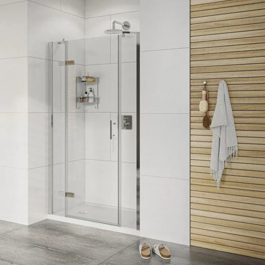 Roman Innov8 1400mm Hinged Door with 2 Inline Panels For Alcoves - Polished Chrome - NLHD13S+NLH1413S* - Envy Bathrooms Ltd