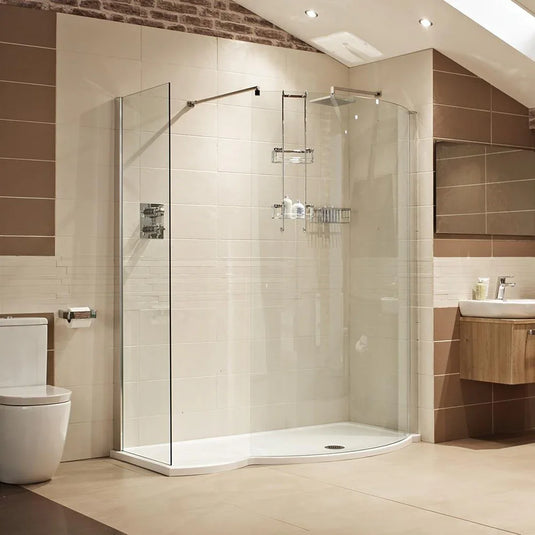 Roman Innov8 1700mm Walk In Panel With 2 Side Panels - Polished Chrome - V8CGR13S - Envy Bathrooms Ltd