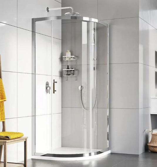 Roman Innov8 900 x 900mm Single Door Curved Quadrant - Polished Chrome - N2SQ913S - Envy Bathrooms Ltd