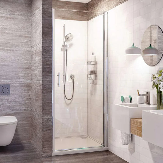 Roman Innov8 900mm Pivot Door For Alcoves - Polished Chrome - N2F913S - Envy Bathrooms Ltd