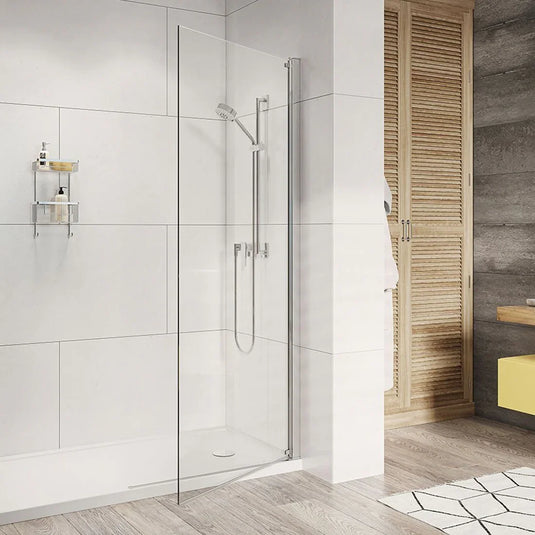 Roman Innov8 900mm Pivoting Wet Room Panel - Polished Chrome - N2FSPM913S - Envy Bathrooms Ltd