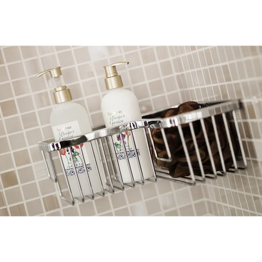 Roman Large L Shaped Corner Basket - Polished Chrome - RSB04 - Envy Bathrooms Ltd