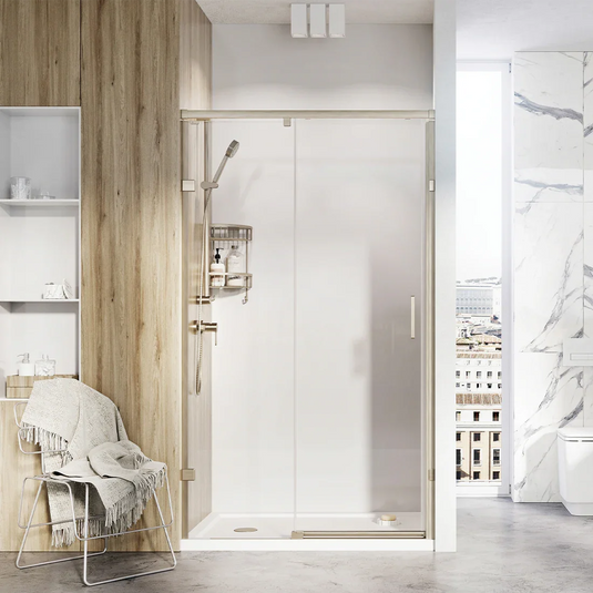 Roman Liberty 8 1700mm Single Sliding Door For Alcoves (RH) - Polished Nickel - KT1D17RPN - Envy Bathrooms Ltd