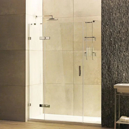 Roman Liberty 1600mm Hinged Door With 2 Inline Panels For Alcoves (8mm) - Polished Chrome - KLHD13S+KLH1613S* - Envy Bathrooms Ltd