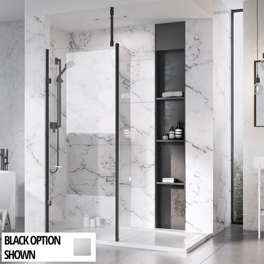 Roman Liberty 343mm Pivot Clear Glass Deflector Panel - Polished Chrome - KLSPM313S - Envy Bathrooms Ltd