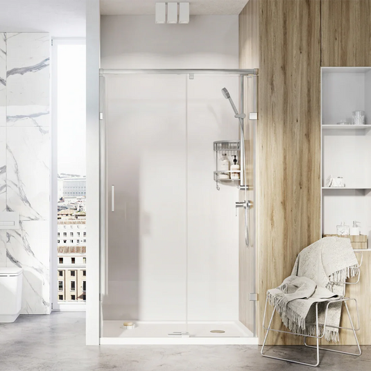 Roman Liberty 8 1700mm Single Sliding Door For Alcoves (LH) - Polished Chrome - KT1D17LS - Envy Bathrooms Ltd