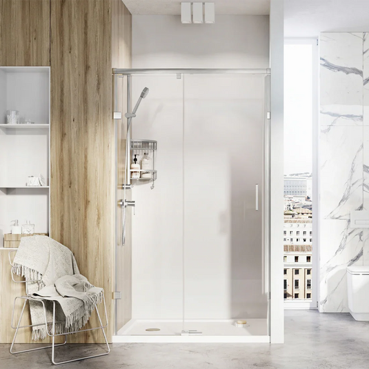 Roman Liberty 8 1700mm Single Sliding Door For Alcoves (RH) - Polished Chrome - KT1D17RS - Envy Bathrooms Ltd