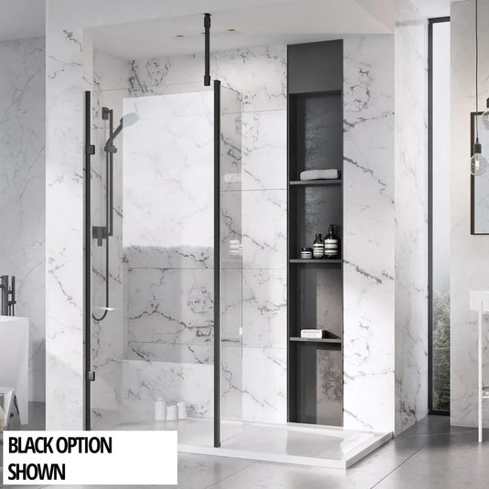 Roman Liberty 957mm Clear Corner Panel - Matt White - KLCP1013W - Envy Bathrooms Ltd