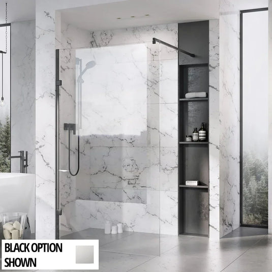 Roman Liberty 957mm Clear Corner Panel - Polished Chrome - KLCP1013S - Envy Bathrooms Ltd