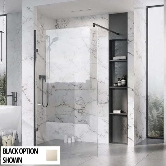 Roman Liberty 957mm Clear Corner Panel - Polished Nickel - KLCP1013PN - Envy Bathrooms Ltd