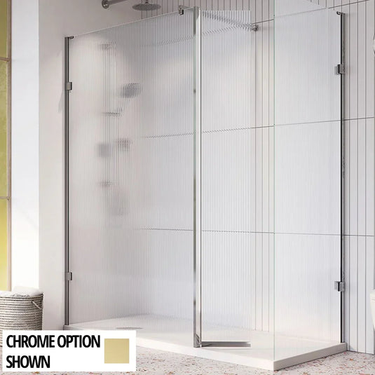 Roman Liberty 957mm Fluted Corner Panel - Brushed Brass - KLCP10FBR - Envy Bathrooms Ltd