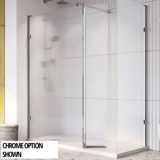 Roman Liberty 857mm Fluted Corner Panel - Matt White - KLCP9FW - Envy Bathrooms Ltd