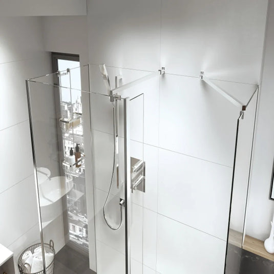 Roman Square Straight+45 Degree Brace Kit - Polished Chrome - LBBK4590SQ - Envy Bathrooms Ltd