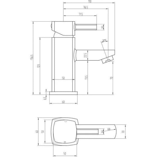 Ruby Atlas Basin Mixer - Chrome - RUBY105706 - Envy Bathrooms Ltd
