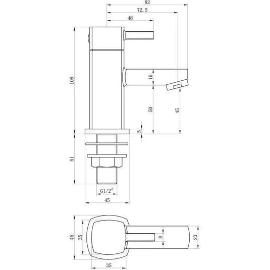 Ruby Atlas Basin Taps - Chrome - RUBY105708 - Envy Bathrooms Ltd