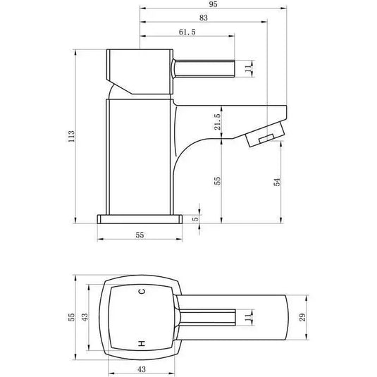 Ruby Atlas Cloakroom Basin Mixer - Chrome - RUBY105707 - Envy Bathrooms Ltd