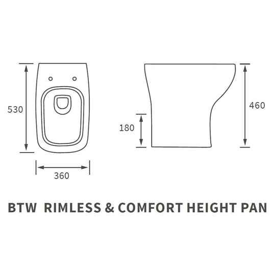 Ruby Bailey Rimless Comfort Height Back To Wall WC & Wrapover Soft Close Seat - RUBY108882 - Envy Bathrooms Ltd