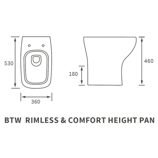 Ruby Bailey Rimless Comfort Height Back To Wall WC & Wrapover Soft Close Seat - RUBY108882 - Envy Bathrooms Ltd