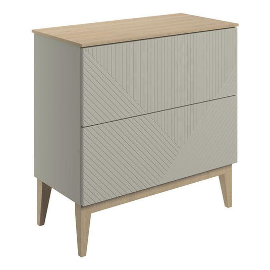 Ruby Bear 810mm Floor Standing 2 Drawer Basin Unit & Maple Oak Effect Worktop - Matt Oat - RUBY108506 - Envy Bathrooms Ltd