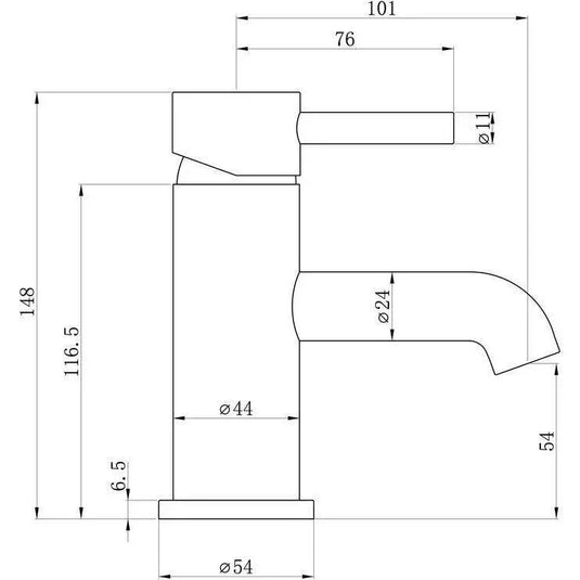 Ruby Bear Basin Mixer & Waste - Brushed Brass - RUBY105801 - Envy Bathrooms Ltd