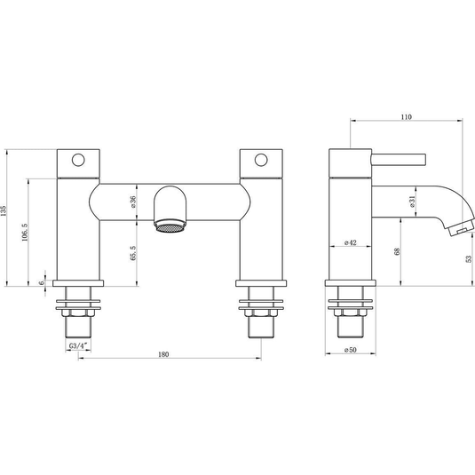Ruby Bear Bath Filler - Brushed Brass - RUBY105803 - Envy Bathrooms Ltd