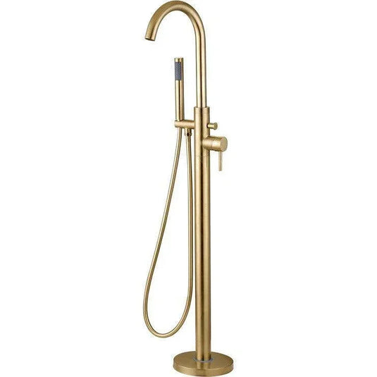 Ruby Bear Floor Standing Bath/Shower Mixer - Brushed Brass - RUBY105805 - Envy Bathrooms Ltd