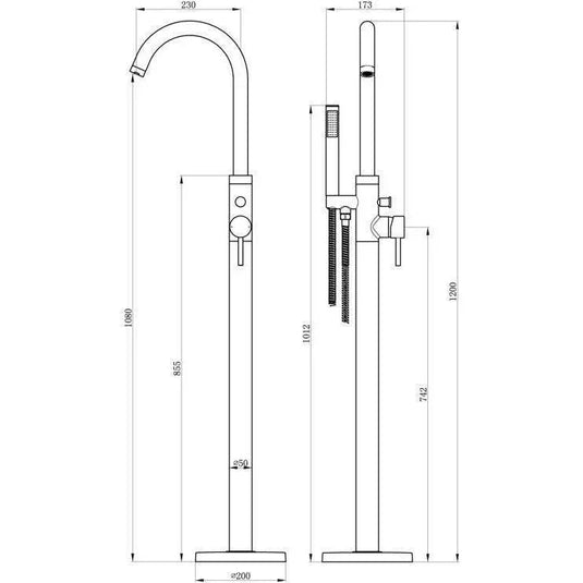 Ruby Bear Floor Standing Bath/Shower Mixer - Chrome - RUBY108985 - Envy Bathrooms Ltd