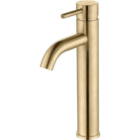 Ruby Bear Tall Basin Mixer - Brushed Brass - RUBY105806 - Envy Bathrooms Ltd