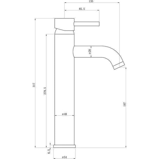 Ruby Bear Tall Basin Mixer - Chrome - RUBY105787 - Envy Bathrooms Ltd