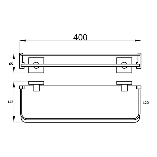 Ruby Bella 40cm Glass Shelf - RUBY101695 - Envy Bathrooms Ltd