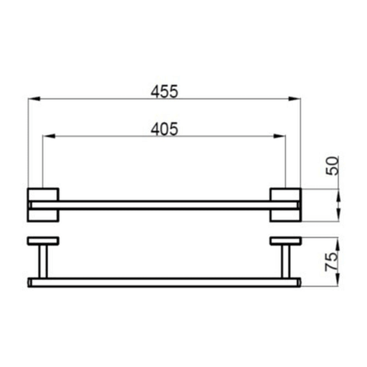 Ruby Bella 45cm Towel Rail - Chrome - RUBY101688 - Envy Bathrooms Ltd