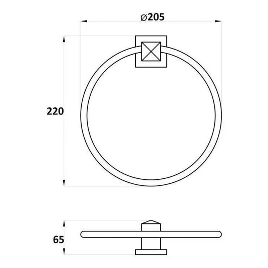 Ruby Bella Towel Ring - Chrome - RUBY101689 - Envy Bathrooms Ltd