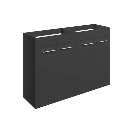 Ruby Bentley 1180mm Floor Standing 2 Door Basin Unit Run (No Top) - Anthracite Gloss - RUBY106923 - Envy Bathrooms Ltd