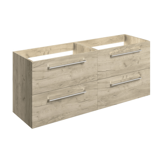 Ruby Bentley 1180mm Wall Hung 2 Drawer Basin Unit Run (No Top) - Oak - RUBY107494 - Envy Bathrooms Ltd