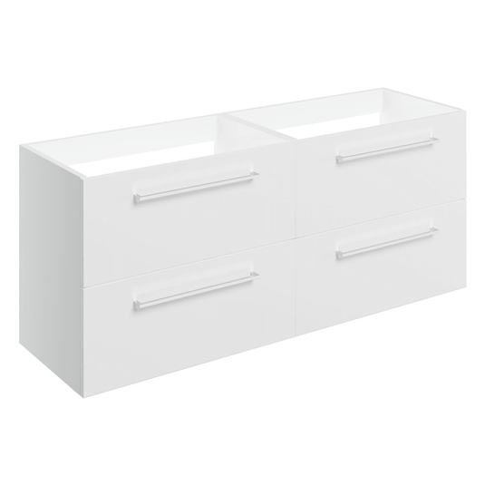 Ruby Bentley 1180mm Wall Hung 2 Drawer Basin Unit Run (No Top) - White Gloss - RUBY106924 - Envy Bathrooms Ltd