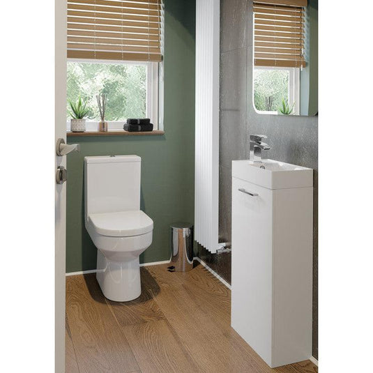 Ruby Bentley 410mm Floor Standing 1 Door Basin Unit & Basin - White Gloss - RUBY103314 - Envy Bathrooms Ltd