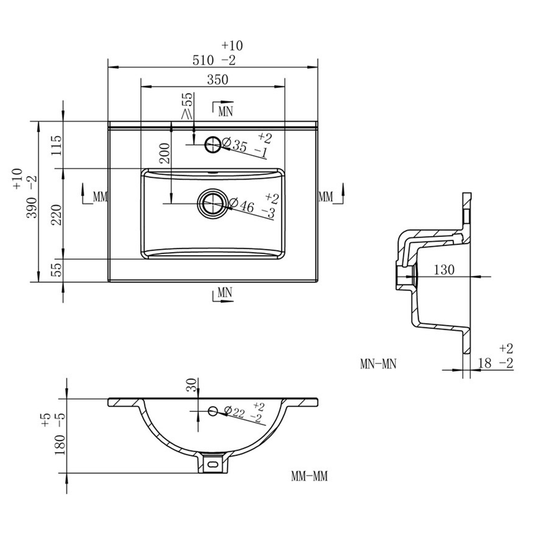 Ruby Bentley 510mm Floor Standing 2 Door Basin Unit & Basin - Oak - RUBY107486 - Envy Bathrooms Ltd